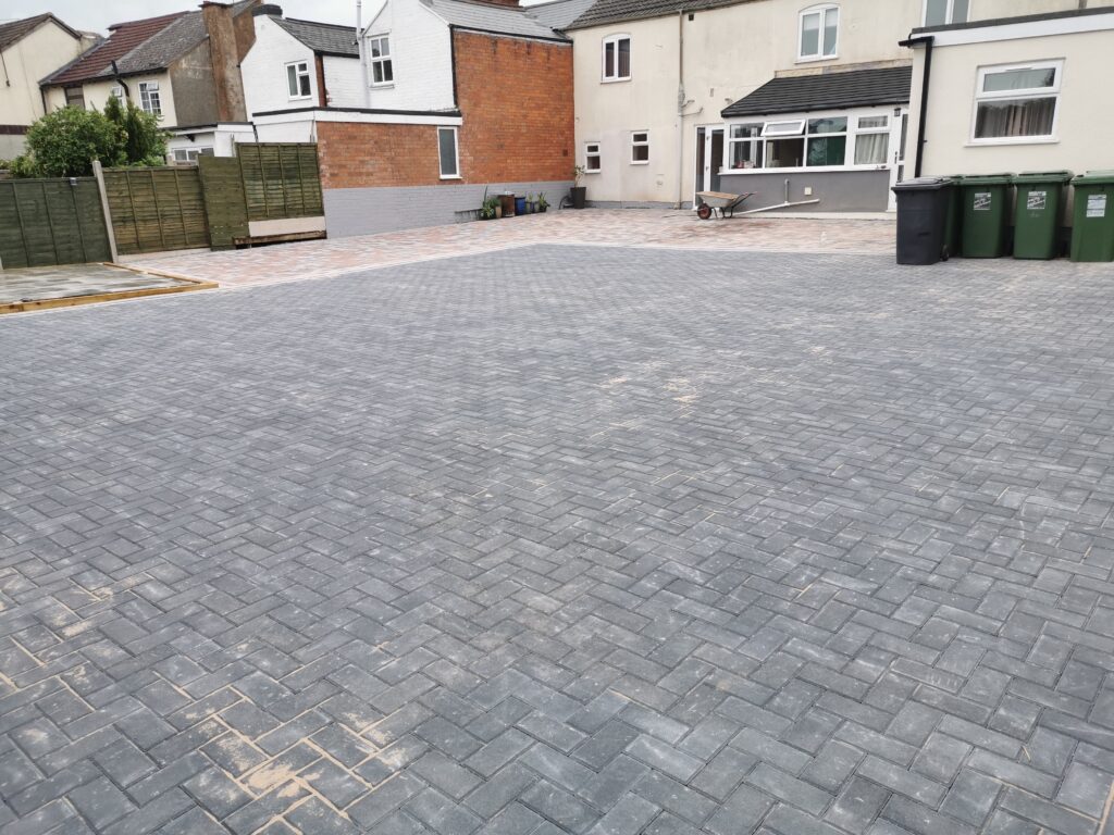 large block paved driveway